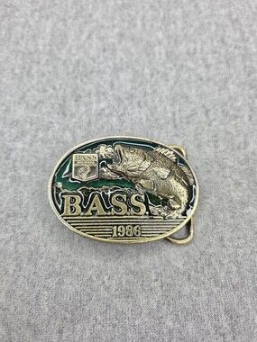Vintage 1986 BASS Anglers Sportsman Society Member Belt Buckle Limited Edition